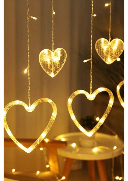Asılabilir Sarkım Ledli Kalpli Modlu Dekoratif Ev Oda Bahçe Aydınlatma Sarkıtma Ledi indirimleri
