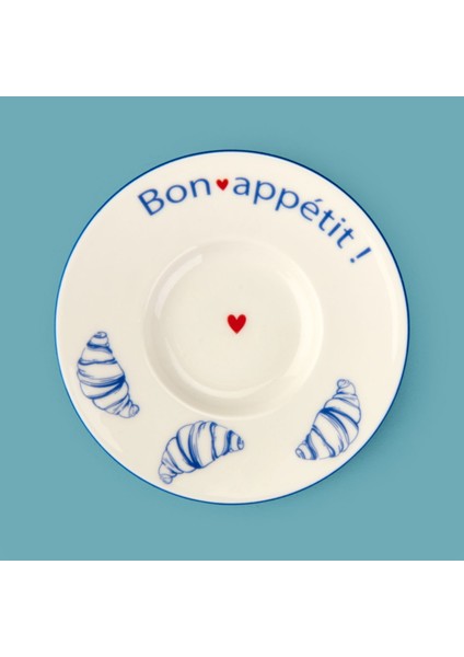 Kitchen Kruvasan Porselen Çay Tabağı - Renkli - 13 cm modelleri