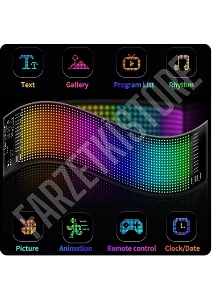 LED Panel Cama Yapışan Telefon Kontrollü LED Ekran Panel Büyük Boy 11*37 cm fiyatları