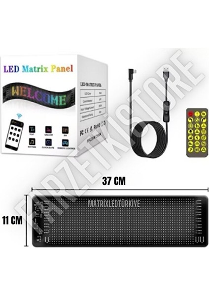 LED Panel Cama Yapışan Telefon Kontrollü LED Ekran Panel Büyük Boy 11*37 cm modelleri