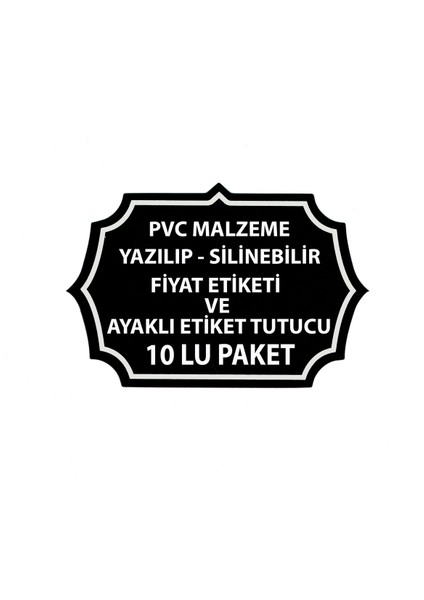 Yazılıp-Silinebilir Yıldız Etiketi ve Ayaklı Etiket Tutucu 10 Lu Paket
