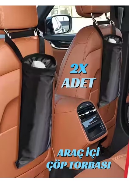 2 Adet Araba Atık Kutusu Araç Içi Arka Koltuk Çöp Kovası Otomobil Çöp Kovası Oto Çöp Kutusu