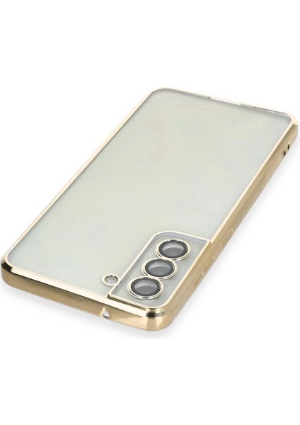 Samsung Galaxy S21 Fe Kılıf Lensli Silikon - Gold modelleri
