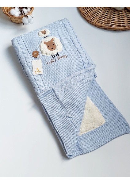 Kuzu Merinos Astarli Yünlü Kalın Battaniye