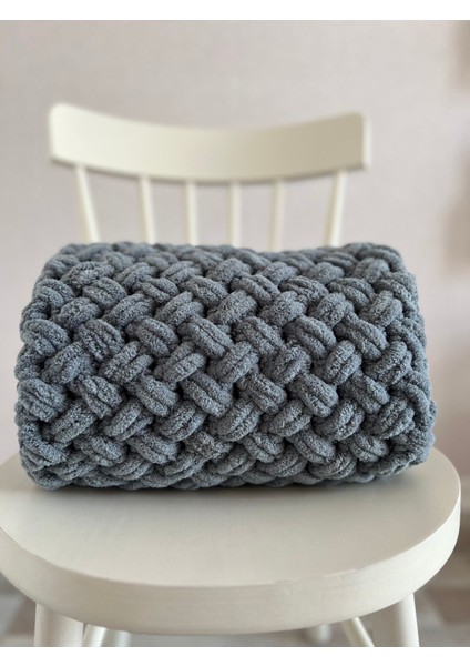 Handmade Koyu Gri Puffy Bebek Battaniyesi 90X90 cm indirimleri