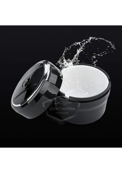 Üniversal Porselen Yanmaz Koku Geçirmez Işıklı Lüx Oto Küllük Dumansız Kapaklı Spor Araç Içi Küllük Araba Küllüğü Gümüş ONK06