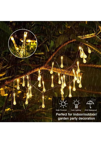 Solar 5 Metre 20 LED Günışığı Damlacık Işıkları, Güneş Enerjili LED Işıklar Dış Mekan fiyatları