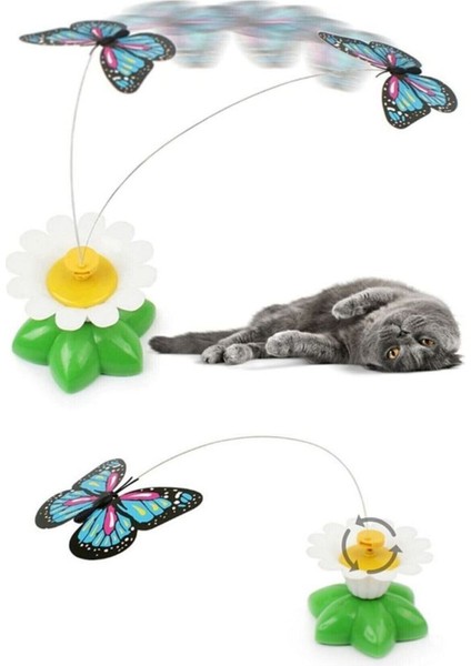 Hareketli Dönen Kelebek - Kedi Oyuncağı ( Pille Çalışır)