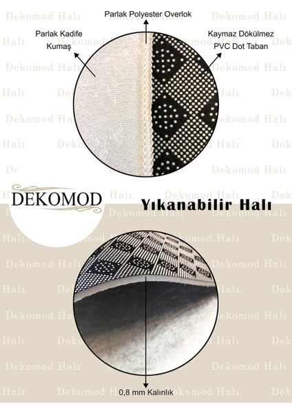 Dört Mevsim Kaymaz Yıkanabilir Koridor Halısı Gri