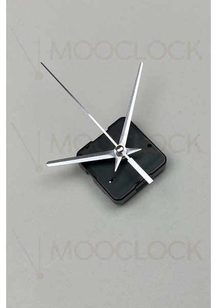Sessiz Duvar Saati Mekanizması, 14 mm Şaft, Akrep-Yelkovan-Saniye, Askısız, Metalik