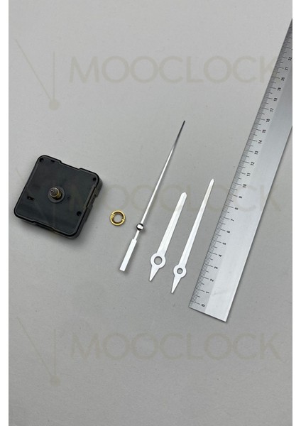 Sessiz Duvar Saati Mekanizması, 14 mm Şaft, Akrep-Yelkovan-Saniye, Askısız, Metalik fırsatları