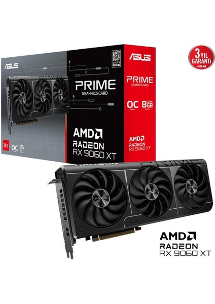 PRIME-RX9060XT-O8G Amd Radeon RX9060XT 8gb Gddr6 128BIT 1xhdmı 2xdp Ekran Kartı