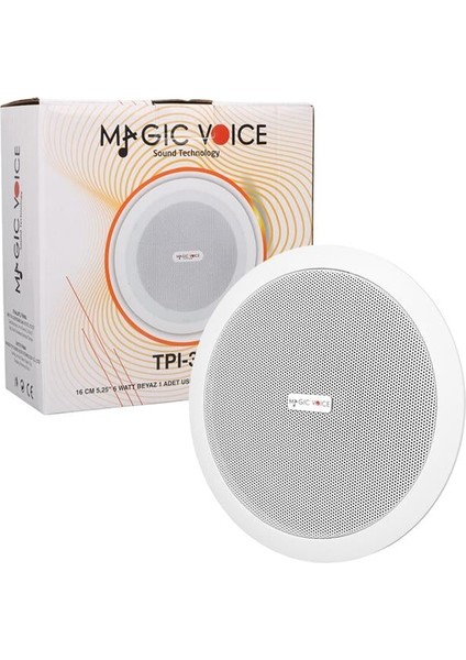Magicvoice TPI-351 6" (16 Cm) Hat Trafolu Alçıpan/asma Tavan Tipi Hoparlör (6W Rms - Mp3 USB Uyumlu) - Beyaz fırsatları