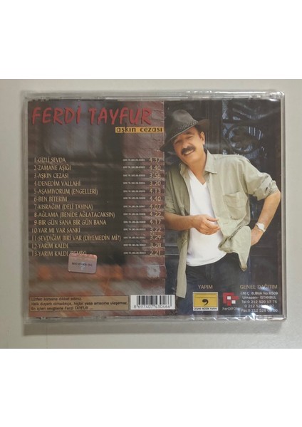 Ferdi Tayfur Aşkın Cezası CD (Jelatininde Sıfır Orijinal Dönem Baskı Cd) fiyatları