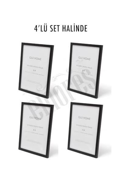 Ahşap Resim Çerçevesi 4&apos;lü Set Halinde 21 x 29 cm (A-4) Boyutunda fiyatları