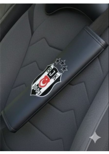 Beşiktaş Logolu Deri Oto Boyun Yastığı ve Emniyet Kemeri Kılıfı Seti(2'li) indirimleri