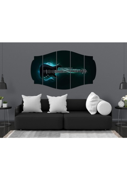Yeşil Renkli Gitar Temalı Mdf Tablo, Şık ve Modern Dekorasyon Parçası modelleri