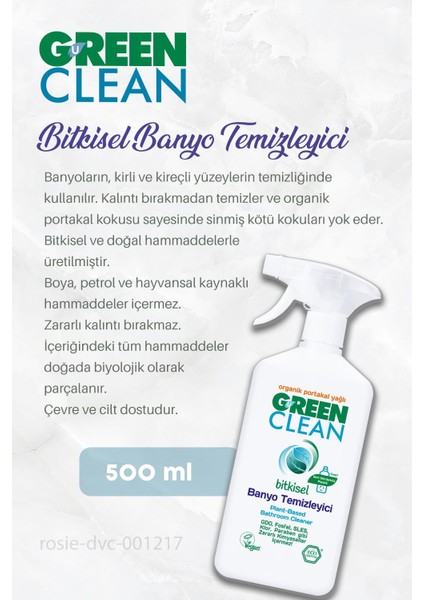 3 Adet Green Clean Bitkisel Banyo Temizleyici 500 ml ve Rosıe fiyatları