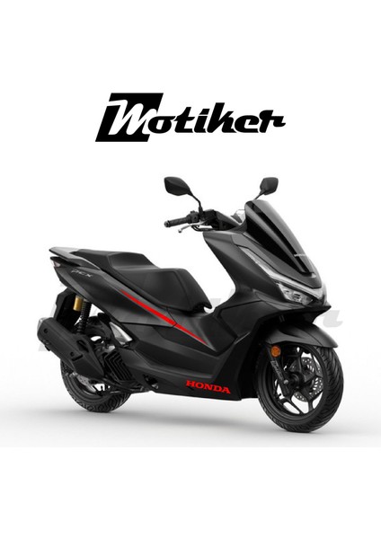Honda Pcx 2025 Motosiklet Sticker Etiket Modeli Kırmızı