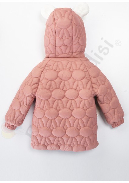 Yeni Tavşanlı Fermuarlı Içi Kürklü Peluş Cepli Kapüşonlu Şişme Kar Kışlık Kız Bebek Mont Çocuk Kaban fiyatları