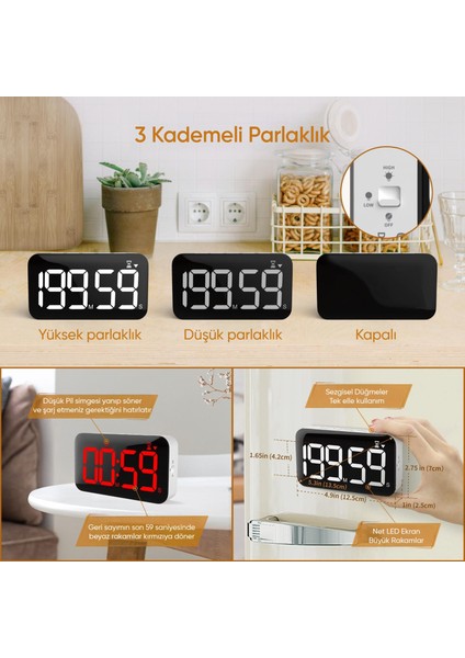 4 Adet Sınav Saati 199 Dakika ve 59 Saniyeden Geri Sayım Öğrenci Saati Deneme Çalışma Saati dijital sınav saati fırsatları