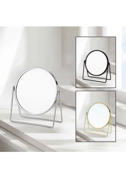 Gümüş Renk Ayarlanabilir Metal Ayaklı Masa Üstü Makyaj Aynası – 360° Döner, Şık Dekoratif Tasarım modelleri