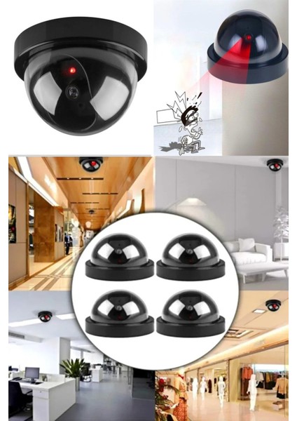 Gerçek Görünümlü Maket Güvenlik Kamerası (4 Adet )Caydırıcı Kamera