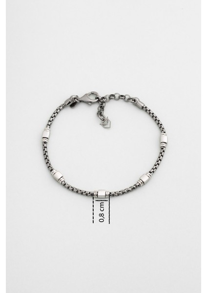 Kronos Italyan Rutenyum Kaplama 22 cm Gümüş Erkek Bileklik modelleri