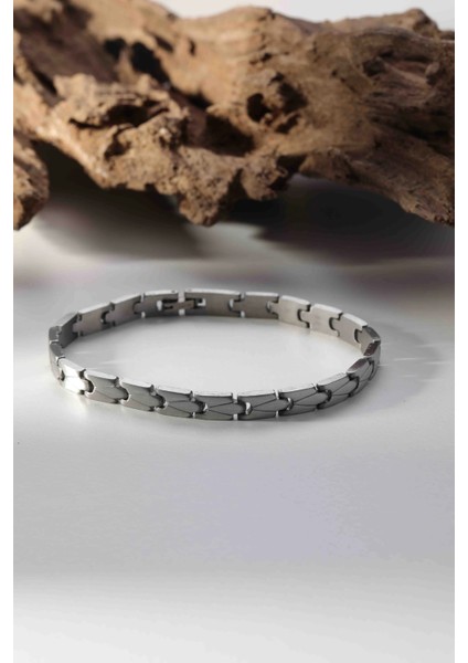 Geometrik Tasarım Çelik Erkek Bileklik modelleri