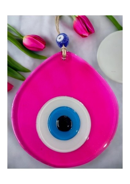 Mavi Nazar Boncuklu Pembe Renk Nazar Boncuklu Damla Desen El Yapımı Duvar Süsü fiyatları