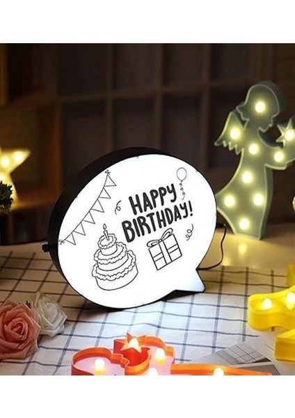 Kalemle Yazılabilen Konuşma Balonu Görünümlü Işıklı Mesaj Panosu Stok: 44 fiyatları