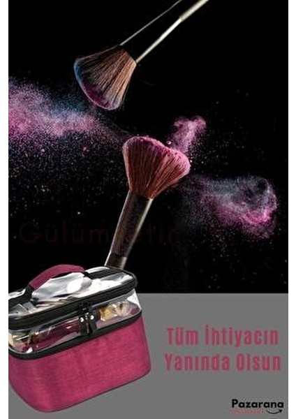 Makyaj Çantası Çift Bölmeli Makyaj Çantası Şeffaf Makyaj Çantası Şeffaf Bölmeli Makyaj Çantası fırsatları