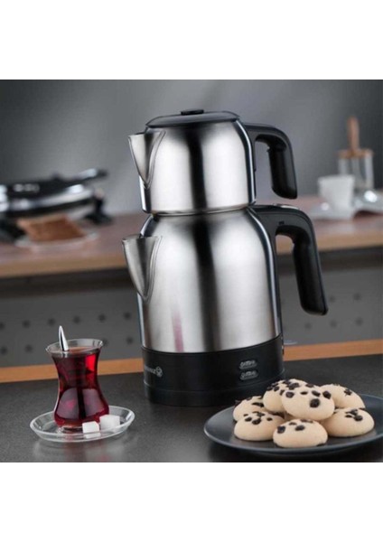 Şık ve Dayanıklı Elektrikli Çaydanlık, Inox ve Siyah Renk Seçeneğiyle Kullanıma Hazır indirimleri