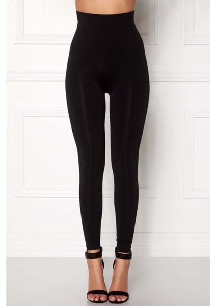 Kadın Siyah Yüksek Bel Toparlayıcı Korse Tayt