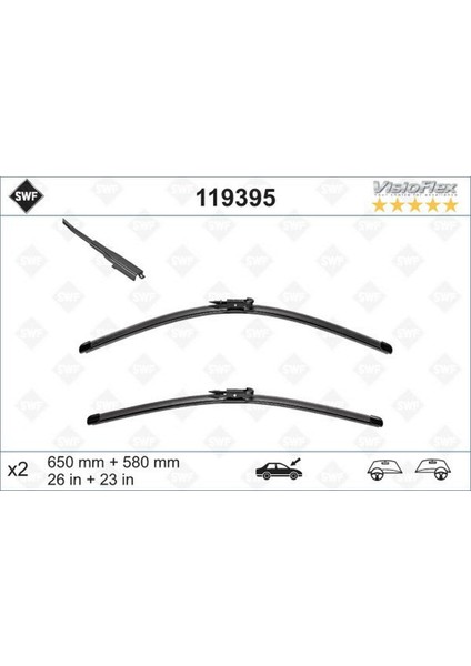 Yzlal Silecek Supurgesi Takimi 650MM / 580MM Mercedes W169 W414 Swf