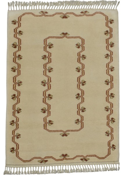 El Dokuma Milas Yün Halı 0420 - Yeni - Bej