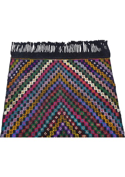 El Dokuma Karapınar Yörük Pamuklu Kilim 0450 - Yeni - Çok Renkli fırsatları