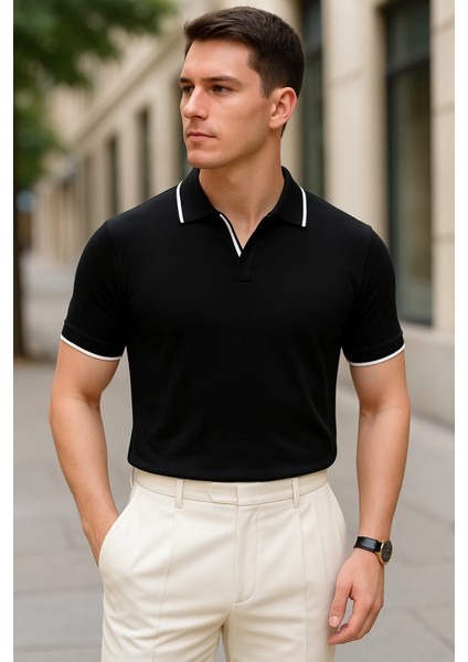 Erkek Uzun Kollu Yakalı Triko Tişört