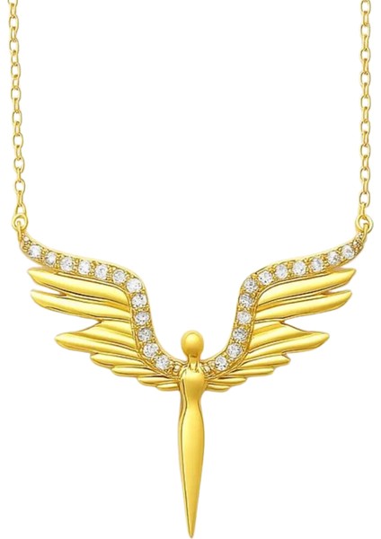 14 Ayar Altın Kanatlı Melek Kolye indirimleri