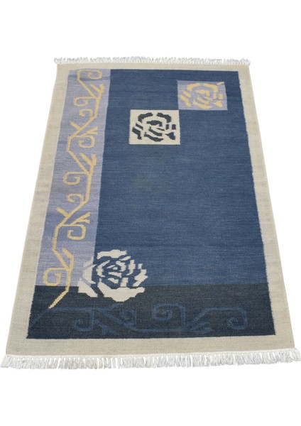 El Dokuma Çiçekli Yün Kilim 0455 - Yeni - Çok Renkli fırsatları