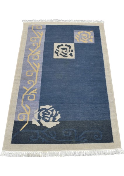 El Dokuma Çiçekli Yün Kilim 0455 - Yeni - Çok Renkli indirimleri