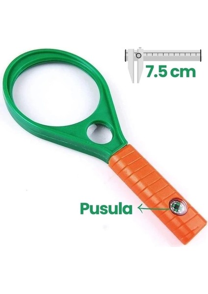 Optik Cam El Büyüteç 65MM 6x 4x Pusulalı Çocuklar ve Yetişkinler MG89075 fırsatları
