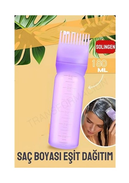 Saç Boyası Eşit Dağıtım Şişesi Doldurulabilir Taraklı Aplikatör Solingen Professional