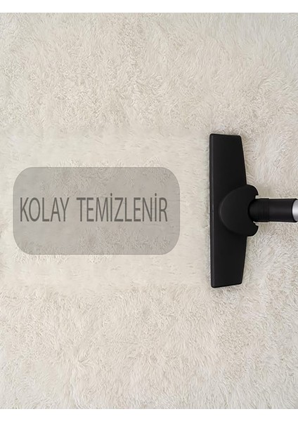 Krem Ekru Peluş Halı Antibakteriyel Oval Elips Yuvarlak Yumuşak Kaymaz Taban Yıkanabilir indirimleri