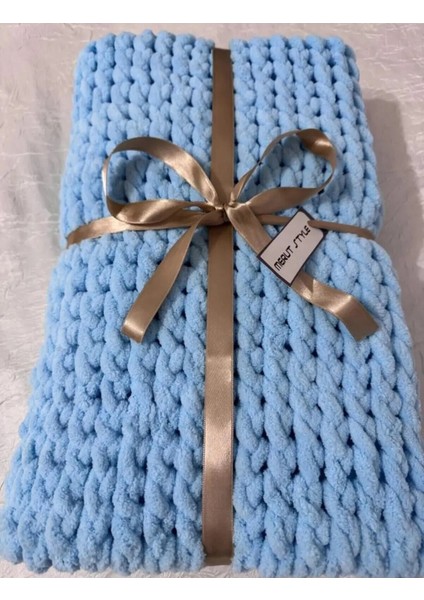 El Örgüsü Alize Puffy Tv Battaniyesi Açık Mavi Burgu Desen fiyatları