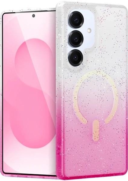 Samsung Galaxy S25 Pummel Shiny Magsafe Kapak - Pembe