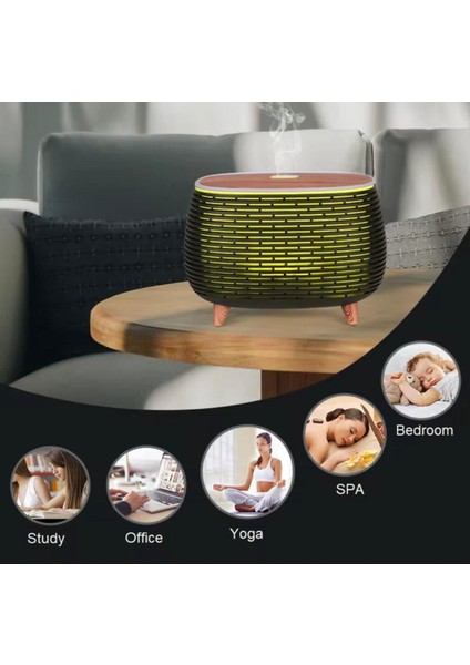 Ahşap Görünümlü Led'li Aroma Difüzör & Nemlendirici - Uyumlu Ev ve Ofis Için Atmosferik Işık modelleri