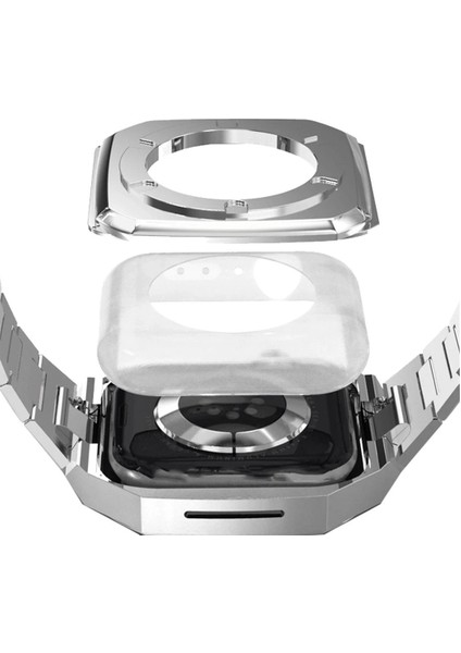 Apple Watch 45MM Metal Petek Kasalı Kordon - Gümüş modelleri