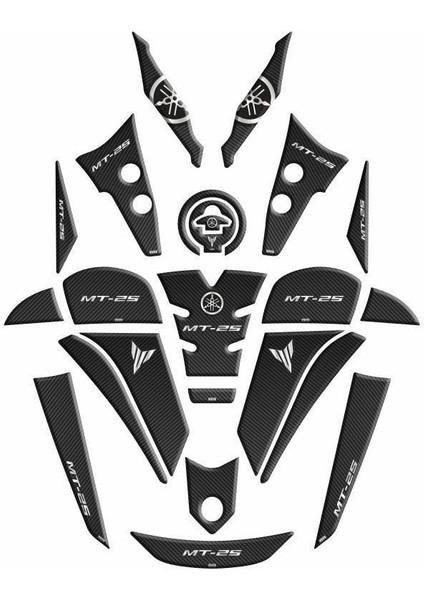 Yamaha Mt-25 2024 Full Tankpad Set Koruma Damla Sticker Etiket Modeli