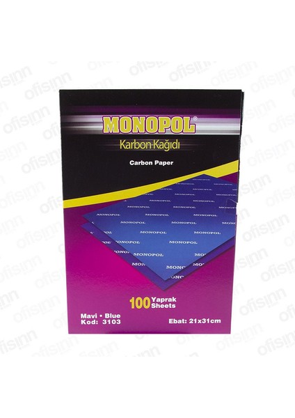 Karbon Kağıdı 100 Lü A4 Mavi 3103